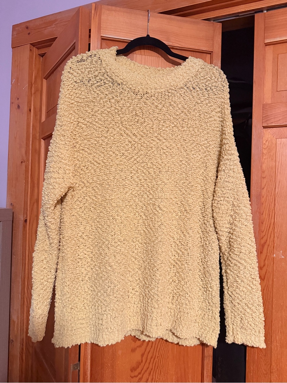 Cherish Soft Popcorn Knit Crewneck Sweater - Pale Yellow